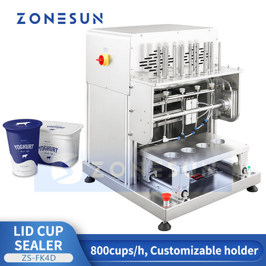 ZONESUN ZS-FK4D Semi Automatic Cup Sealing Machine Yogurt Cup Sealer