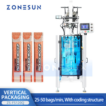 ZONESUN ZS-FS120Q Vertical Powder Packing Machine Automatic Sachet Filler and Sealer  ZONESUNPRO