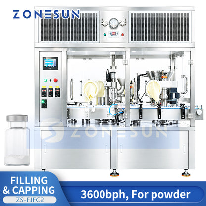 ZONESUN ZS-FJFC2 Automatic Small-dose Powder Vial Filling and Stoppering Machine