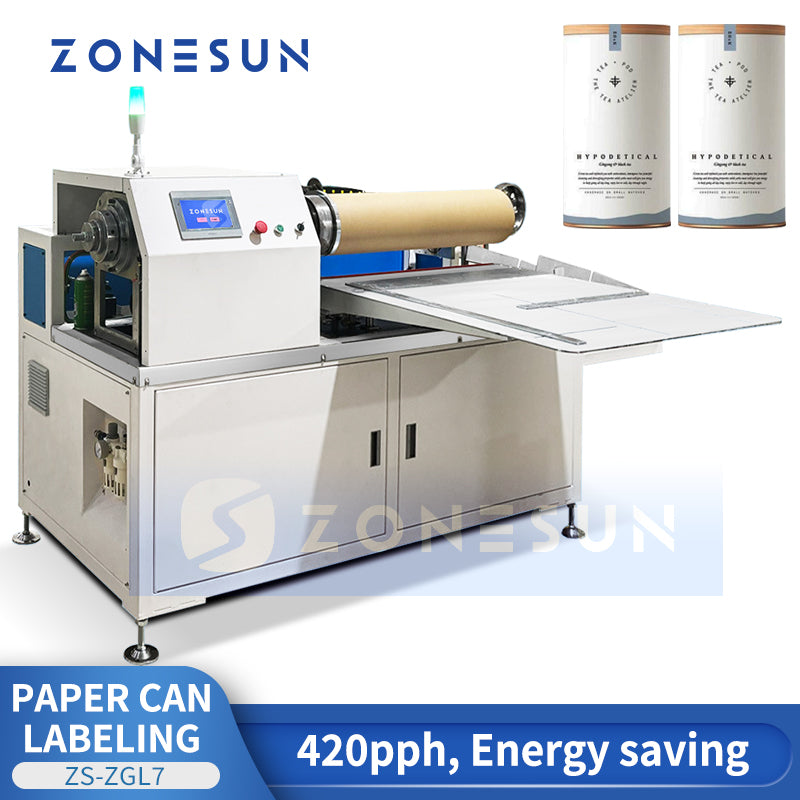 ZONESUN ZS-ZGL7 Paper Can Glue Labeling Machine  ZONESUNPRO