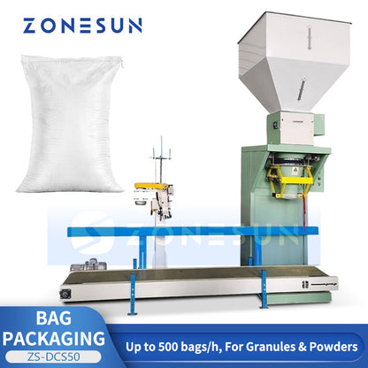 ZONESUN ZS-DCS50 Fully Automatic Large Bag Packing Machine | Weighing & Sealing System
