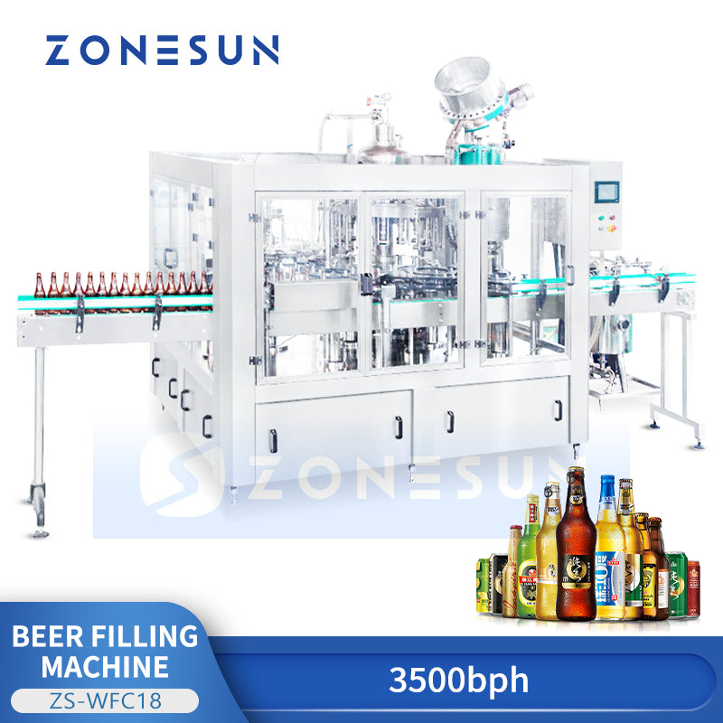 ZONESUN ZS-WFC18 High Speed Beer Bottle Filling Capping Machine Monoblock