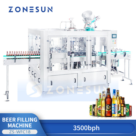 ZONESUN ZS-WFC18 High Speed Beer Bottle Filling Capping Machine Monoblock