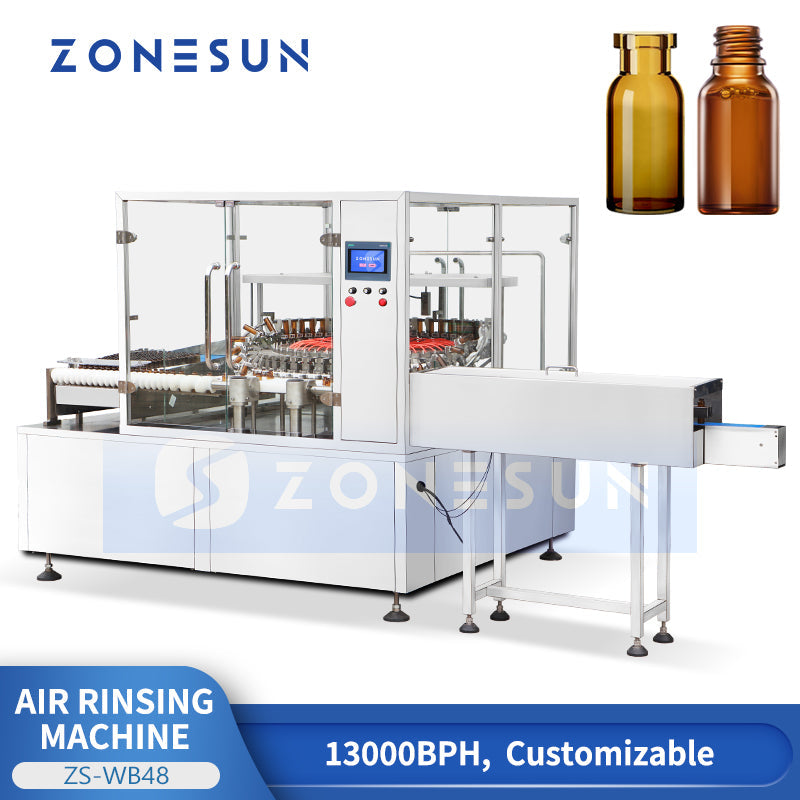 ZONESUN ZS‑WB48 High‑Speed Bottle Cleaning System | Automatic Rotary Vial Air Rinsing Machine  ZONESUNPRO