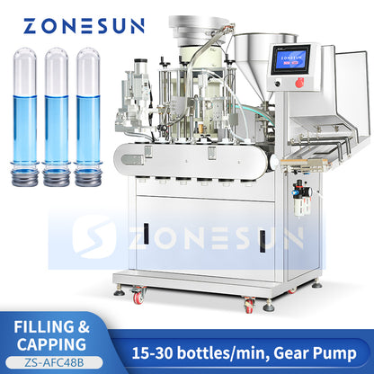 ZONESUN ZS-AFC48B Automatic Gear Pump Filling & Capping Machine for Round Tubes