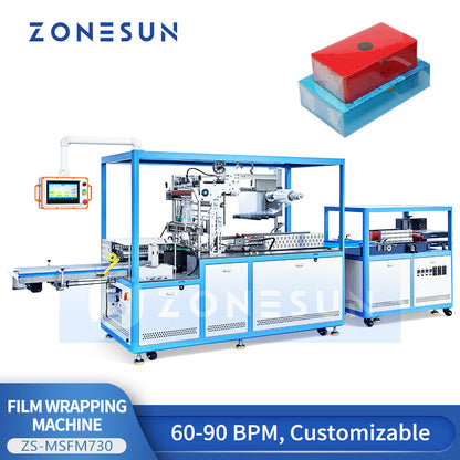 ZS-MSFM730 High-Speed Automatic Transparent Film Overwrapping Machine for Boxes