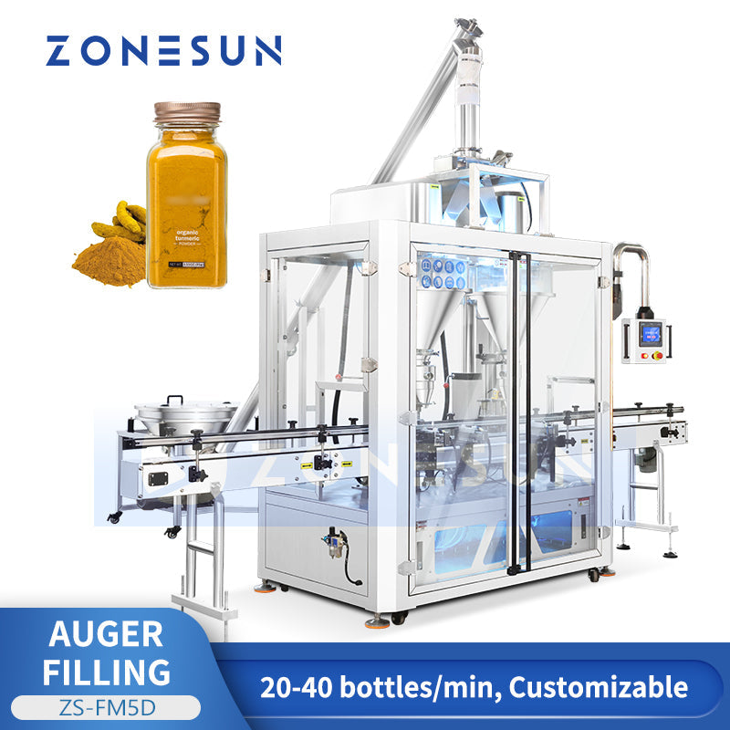 ZONESUN ZS-FM5D Automatic Dual Head Auger Powder Filling Machine 150 L hopper Mixing Filler