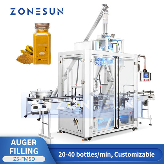 ZONESUN ZS-FM5D Automatic Dual Head Auger Powder Filling Machine 150 L hopper Mixing Filler