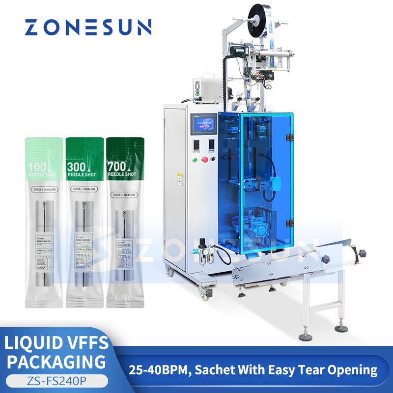 ZONESUN ZS-FS240P Automatic Energy Drinks Liquid Stick Sachet Filling Sealing Machine