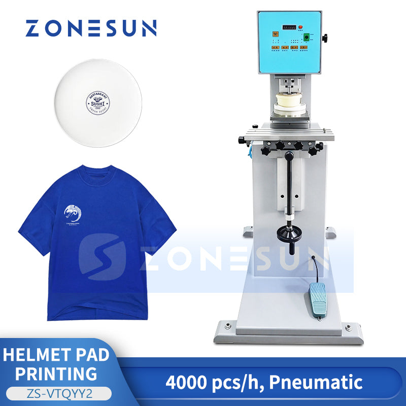 ZONESUN ZS-VTQYY2 Semi-Automatic Helmet Curved Surface Pad Printing Machine
