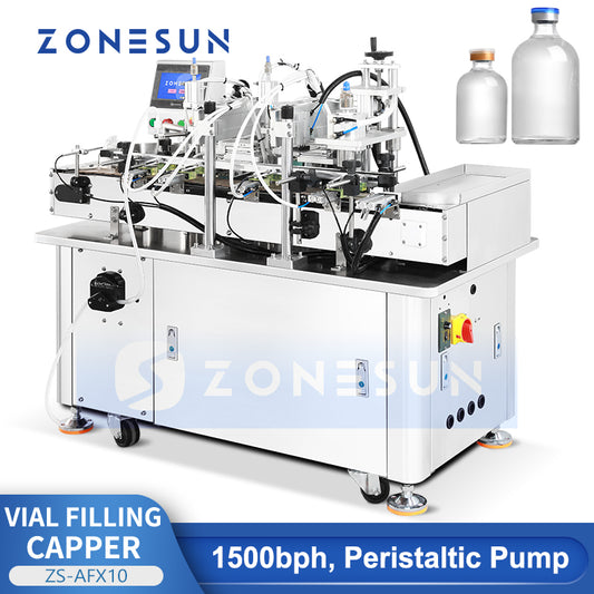 ZONESUN ZS-AFX10 Vial Bottle Filling and Capping Stoppering Monoblock Machine  ZONESUNPRO