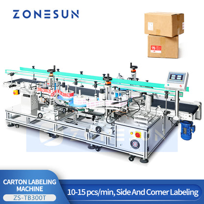 ZONESUN ZS-TB300T Automatic Carton Side & Corner Labeling Machine