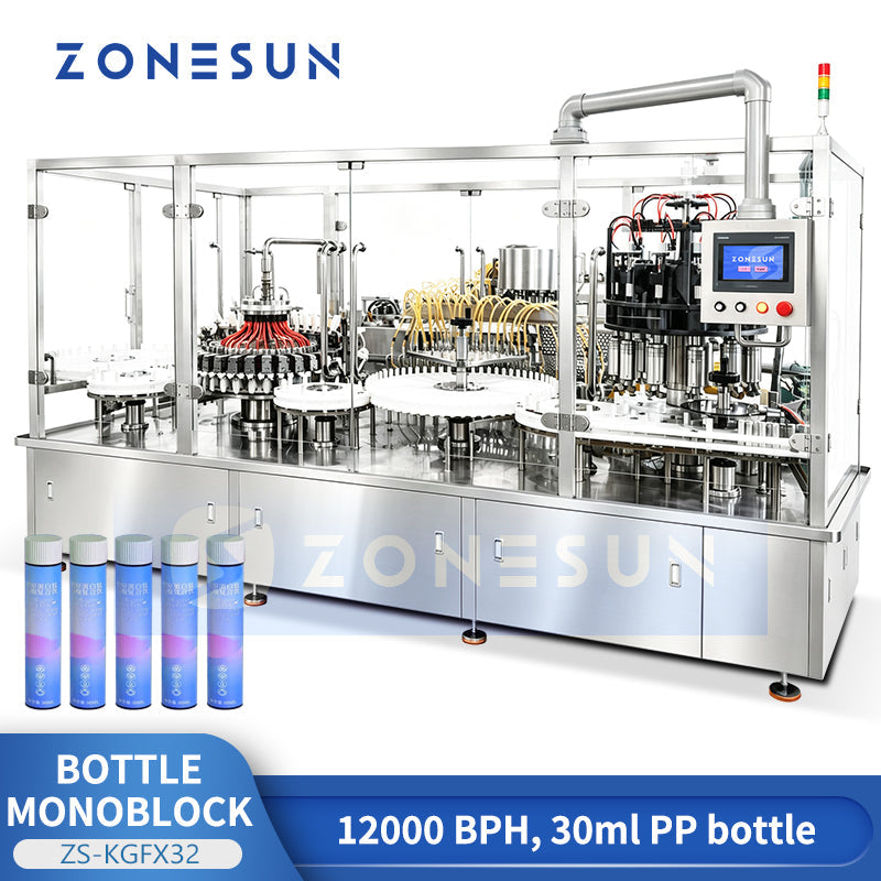 ZONESUN ZS-KGFX32 High-Speed Air Washing Filling and Capping Machine for 30 ml PP Bottles