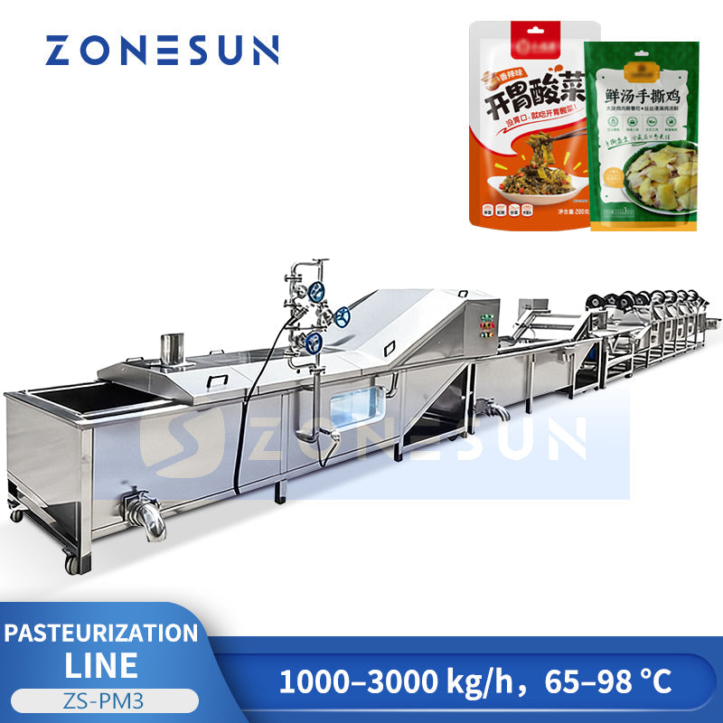 ZONESUN ZS-PM3 Continuous Spray Pasteurization Line for Food and Beverage  ZONESUNPRO