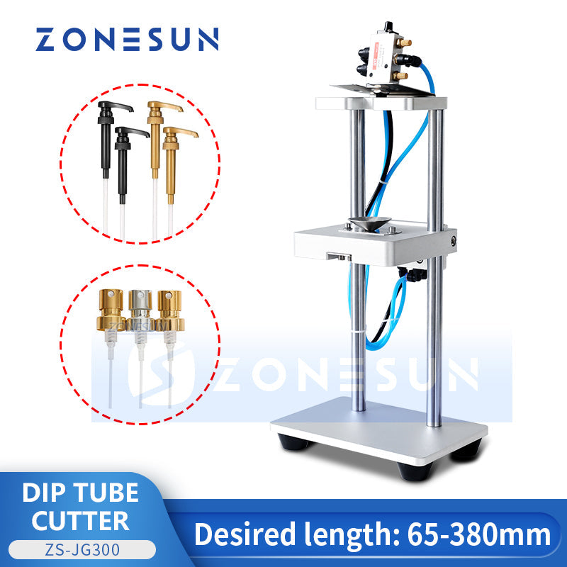 ZONESUN ZS-JG300 Pneumatic Spray Perfume Bottle Cap Dip Tube Cutting Machine  ZONESUNPRO