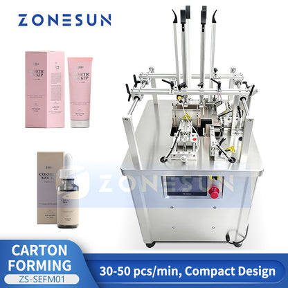 ZONESUN ZS-SEFM01 Compact Paperboard Carton Erector with Vacuum Box Opening System