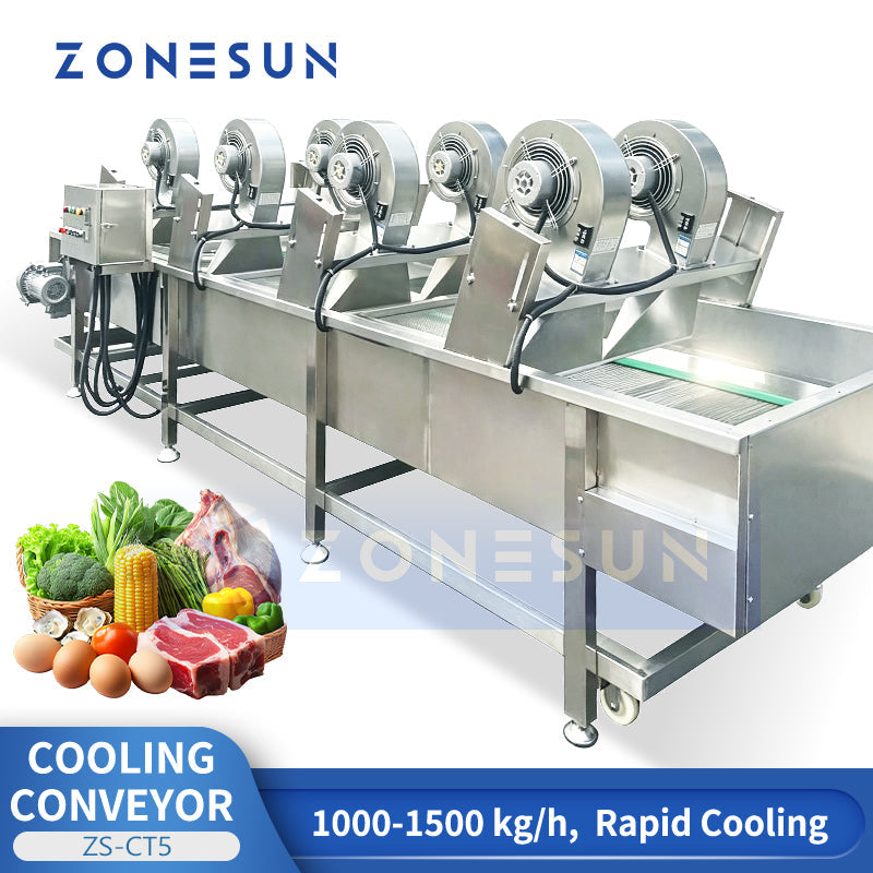 ZONESUN ZS-CT5 Automatic Mesh Belt Cooling Conveyor for Industrial Food Production