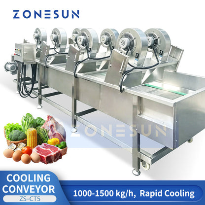 ZONESUN ZS-CT5 Automatic Mesh Belt Cooling Conveyor for Industrial Food Production