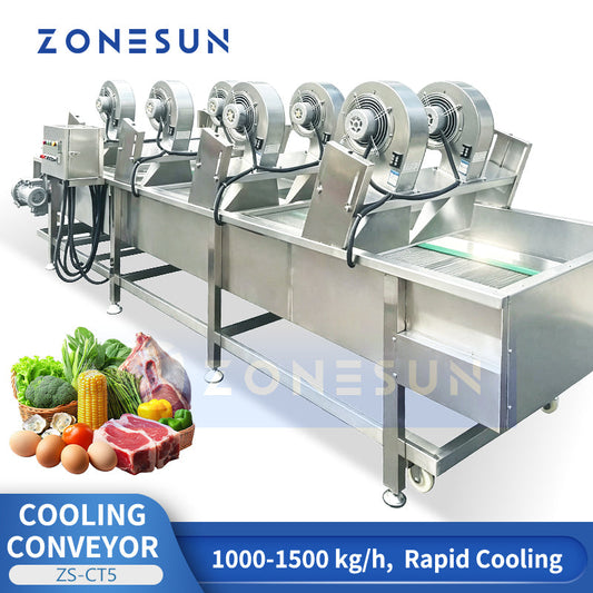 ZONESUN ZS-CT5 Automatic Mesh Belt Cooling Conveyor for Industrial Food Production