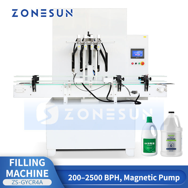 ZONESUN ZS-GYCR4A Automatic Corrosive Liquid Filling Machine Chemical Bottling Packaging
