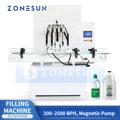 ZONESUN ZS-GYCR4A Automatic Corrosive Liquid Filling Machine Chemical Bottling Packaging