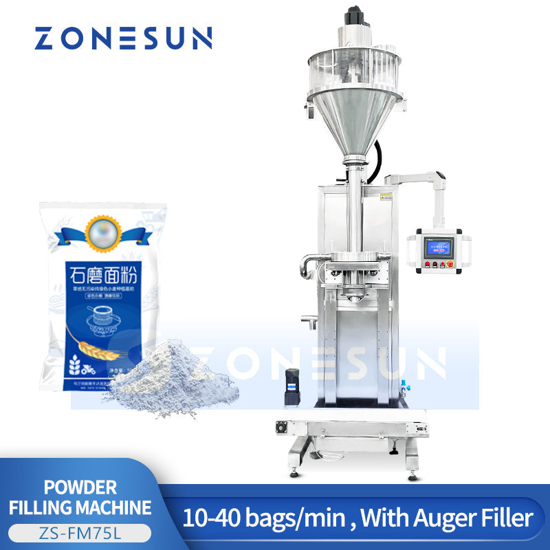 ZONESUN ZS-FM75L Semi-Automatic Auger Powder Filer Auti-dust Lifting Filling Machine