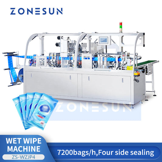 ZONESUN ZS-WZJP4 Wet Wipe Packaging Machine Automatic Packer