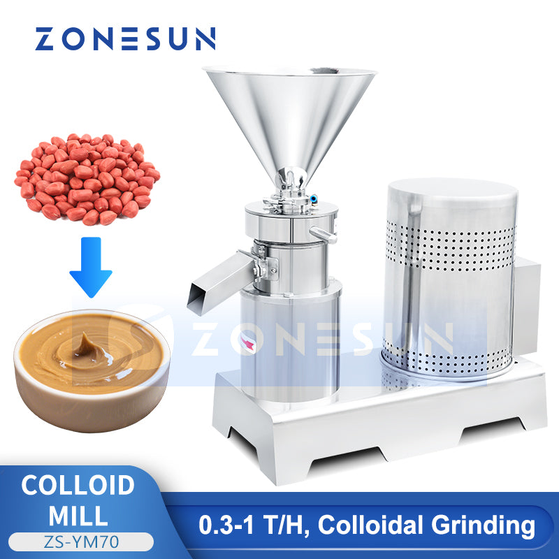 ZONESUN ZS-YM70 High-Capacity Peanut Butter Grinder & Homogenizer | 0.3–1T/H  ZONESUNPRO
