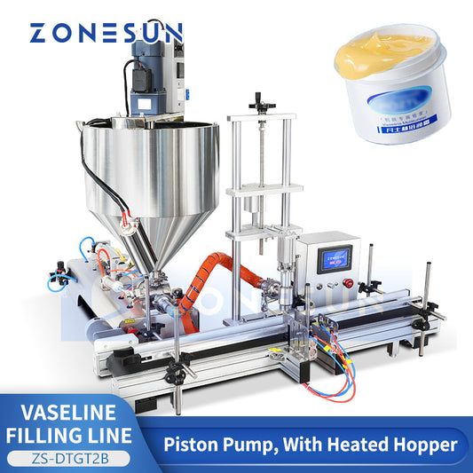 ZONESUN ZS-DTGT2B Heated Jacket Paste Filling Machine | 10–1000ml | Vaseline Cream Ointment | 800–900 BPH