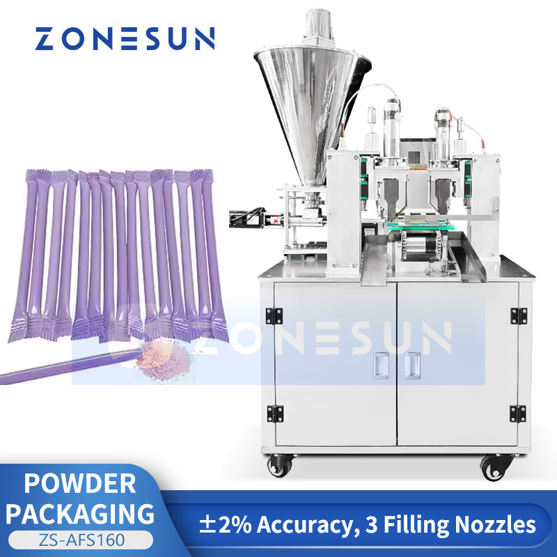 ZONESUN ZS-AFS160 Powder Stick Straw Pouch Machine - Auger Filling & Sealing Monoblock