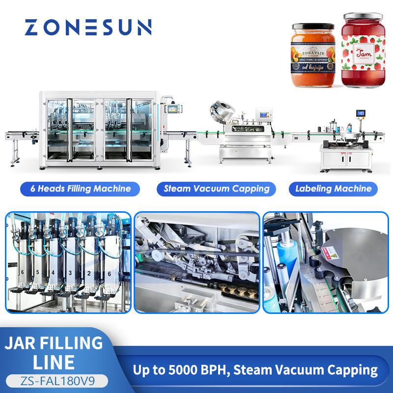 ZONESUN ZS-FAL180V9 Automatic Paste Production Line Twist-off Cap Bottle Packaging ZONESUN