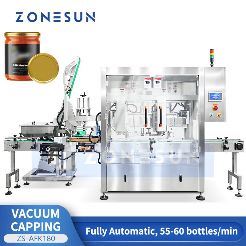 ZONESUN ZS-AFK180 Continuous Twist-off Caps Vacuum Capping Machine  ZONESUNPRO