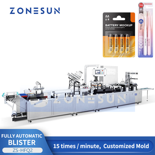 ZONESUN ZS-HFQ2 Automatic Thermoforming Blister Packaging Machine for PVC PET Blister, Paper Card Sealing and Custom Retail Package Production