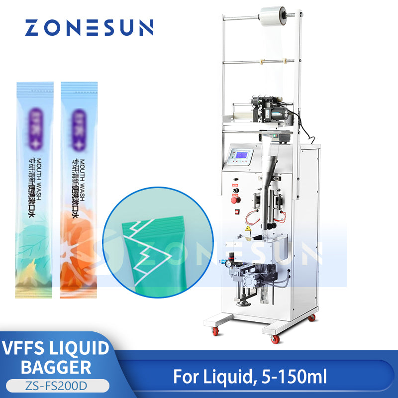 ZONESUN ZS-FS200D Liquid Sachet Filling Sealing Machine Pouch Packer