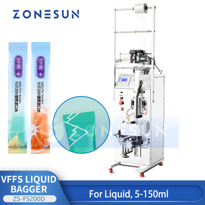 ZONESUN ZS-FS200D Liquid Sachet Filling Sealing Machine Pouch Packer