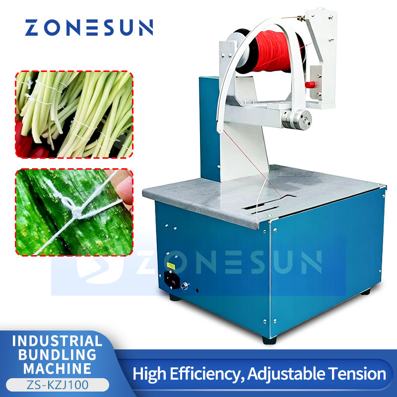 ZONESUN ZS-KZJ100 Automatic Elastic Rope Bundling Machine Vegetables Flowers Cables & Hoses Strapping Machine