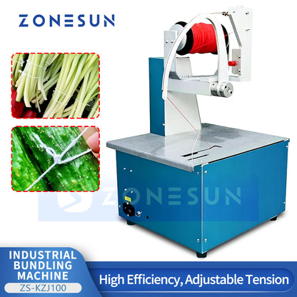 ZONESUN ZS-KZJ100 Automatic Elastic Rope Bundling Machine Vegetables Flowers Cables & Hoses Strapping Machine