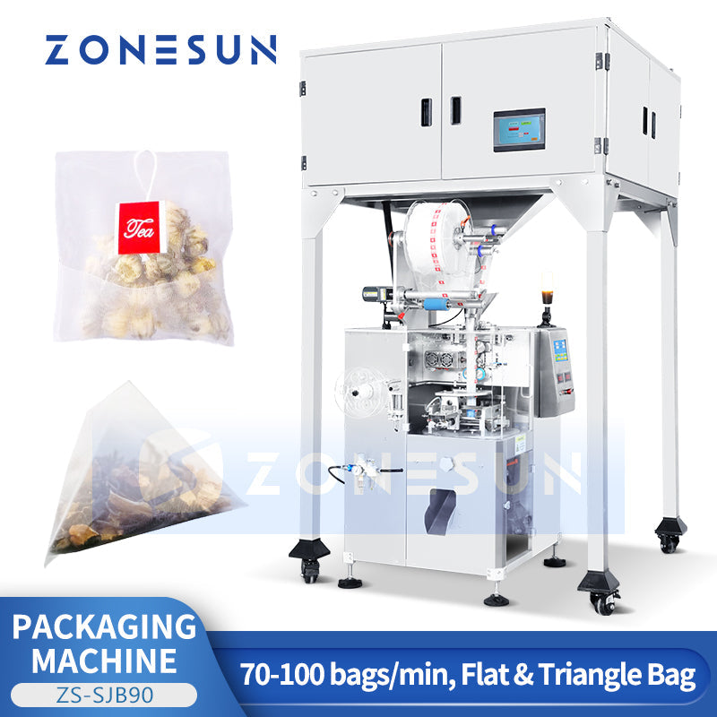 ZONESUN ZS-SJB90 VFFS Pyramid Tea Bag Pouch Making Machine  ZONESUNPRO