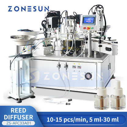 ZONESUN ZS-AFC33A01 Automatic Reed Diffuser Filling & Assembly Machine | 5–30ml | Plug Insertion Capping