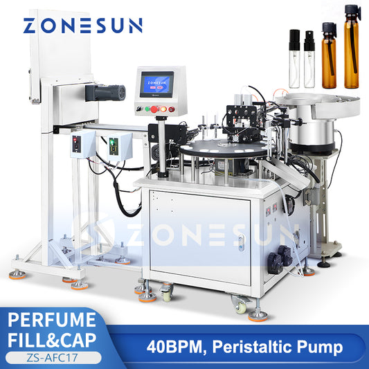 ZONESUN ZS-AFC17 Automatic 2 Nozzles Liquid Peristaltic Pump Filling Capping Machine
