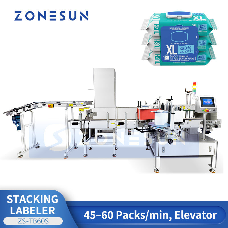 Stacked Dual-Side Wet Wipes Labeling Machine