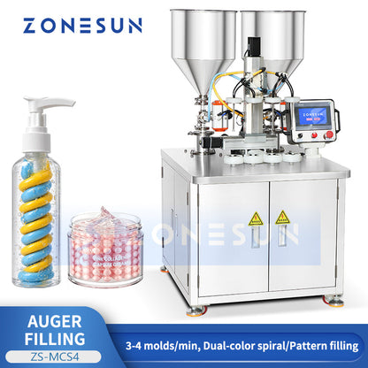 ZONESUN ZS-MCS4 Decorative Cosmetic Cream Swirl and Pattern Filling Machine
