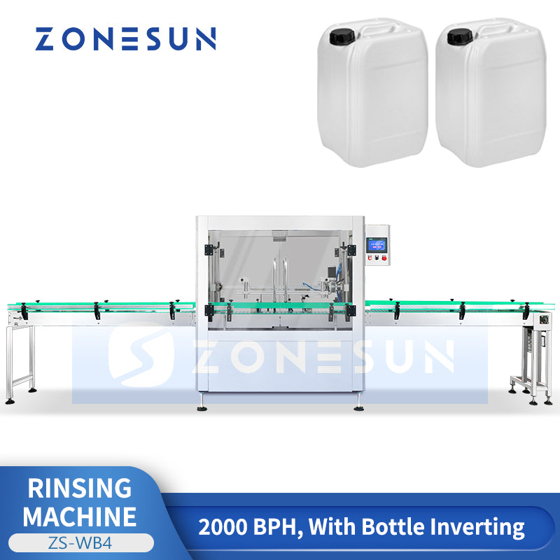 ZONESUN ZS-WB4 Automatic 4-Head Bottle & Jerry Can Rinsing Machine