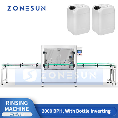 ZONESUN ZS-WB4 Automatic 4-Head Bottle & Jerry Can Rinsing Machine