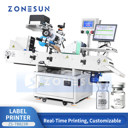 ZONESUN ZS-TB823R Automatic Vial & Small Bottle Print and Apply Labeling Machine