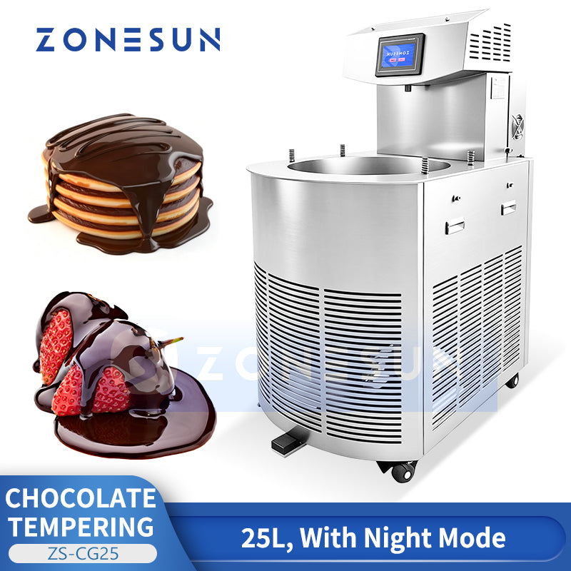 ZONESUN ZS-CG25 Chocolate Tempering Machine for Molding Coating and Enrobing