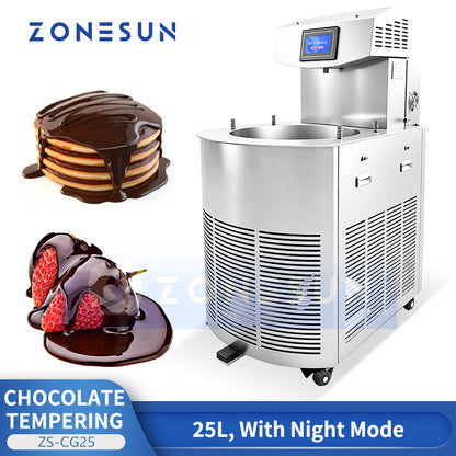 ZONESUN ZS-CG25 Chocolate Tempering Machine for Molding Coating and Enrobing