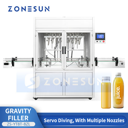 ZONESUN ZS‑YT8T‑8ZL Automatic Pneumatic 8‑Nozzle Liquid Filling Machine