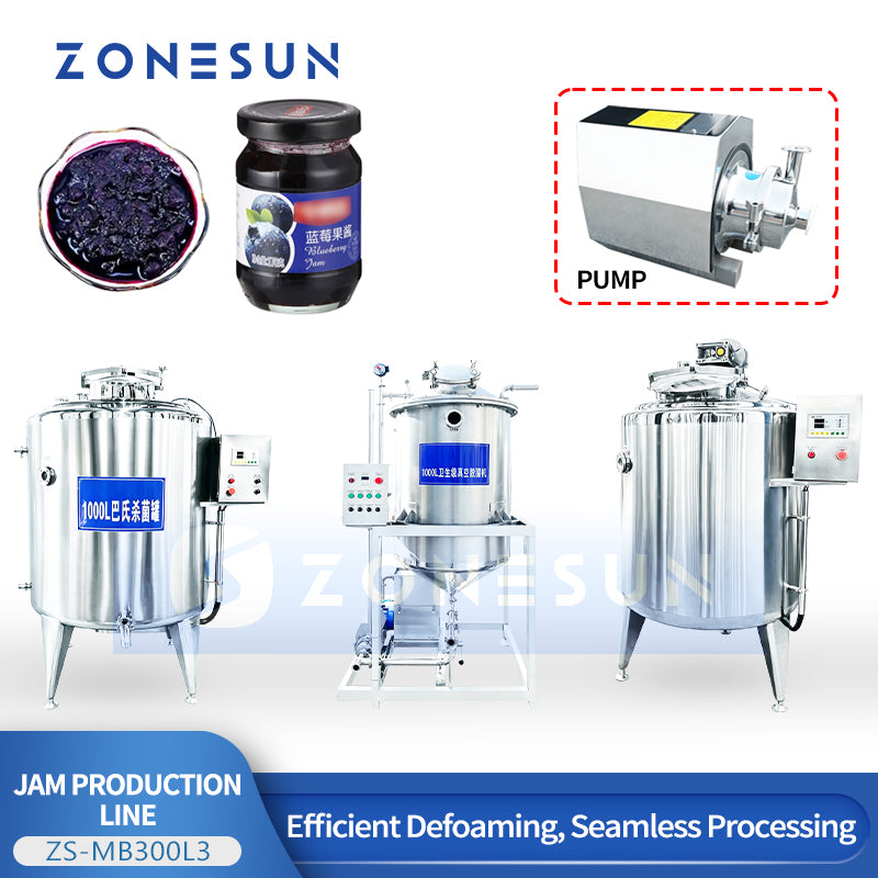 ZONESUN ZS-MB300L3 Vacuum Mixing Tank System with Heating, Cooling and Deaeration for High Viscosity Products, Cosmetics Processing