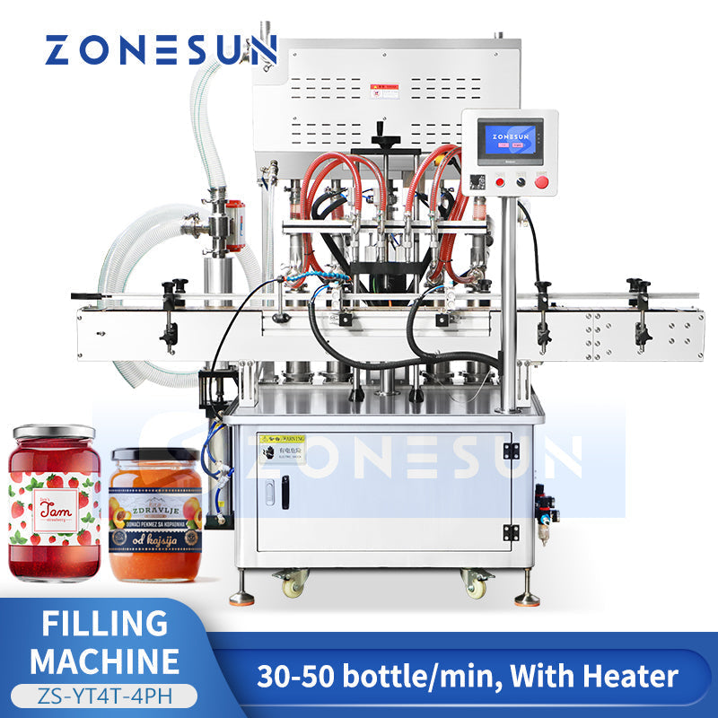 ZONESUN ZS-YT4T-4PH Sauce Honey Peanut Butter Piston Filling Equipment  ZONESUNPRO